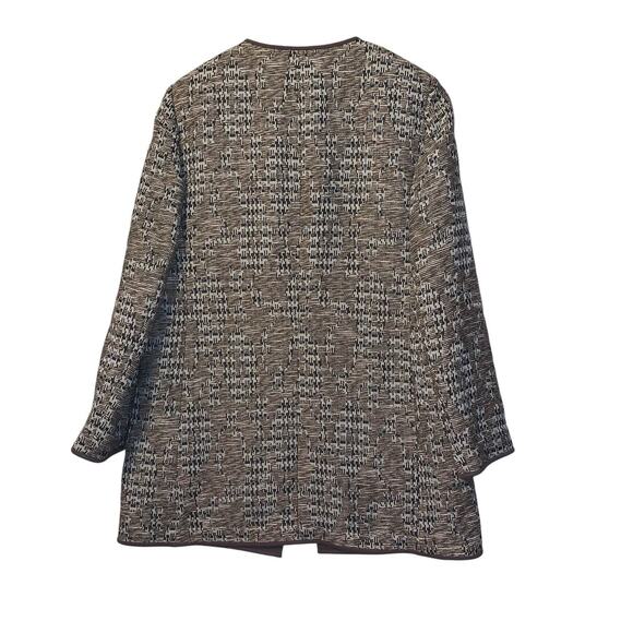 Lafayette 148 Tweed Pattern Evening Jacket Blazer Tan Brown Metallic sz 8 - Picture 2 of 7